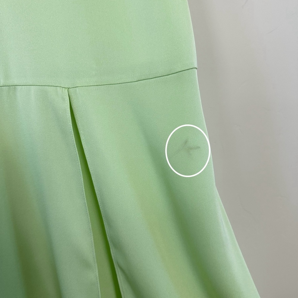 INTERMIX Paris Silk Midi Slip Dress Pistachio Green - Picture 9 of 15